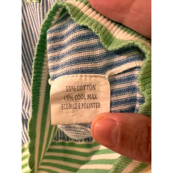 Draw & Fade Women's Cool Max Cotton Striped Polo Golf Sweater, S - Picture 4 of 8